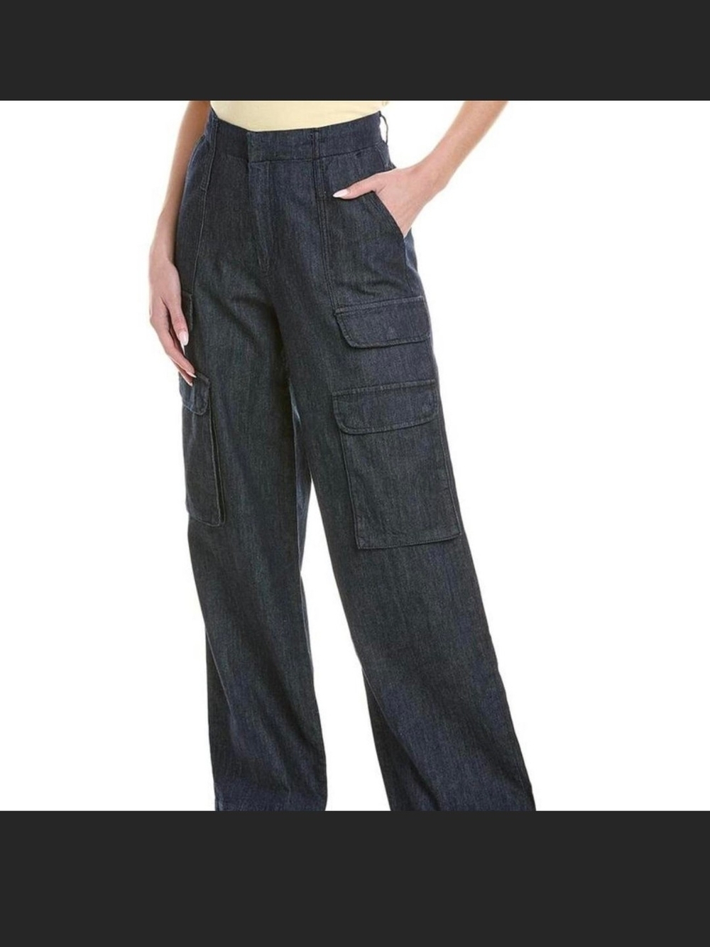 Frame Denim Dark Indigo Wide-Leg Cargo Pants